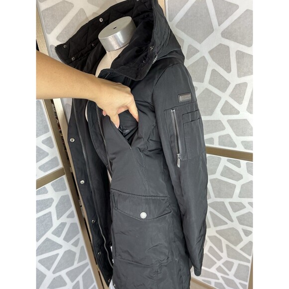 BCBGMaxazria Bcbg Mazazria PARKA Puffer JACKET COAT SZ M BLACK FILLING DOWN - Picture 6 of 15
